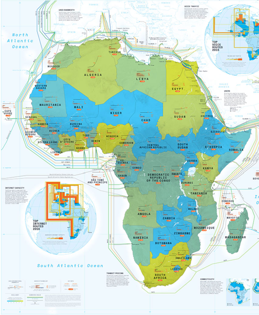 Africa Telecommunications Map 2017